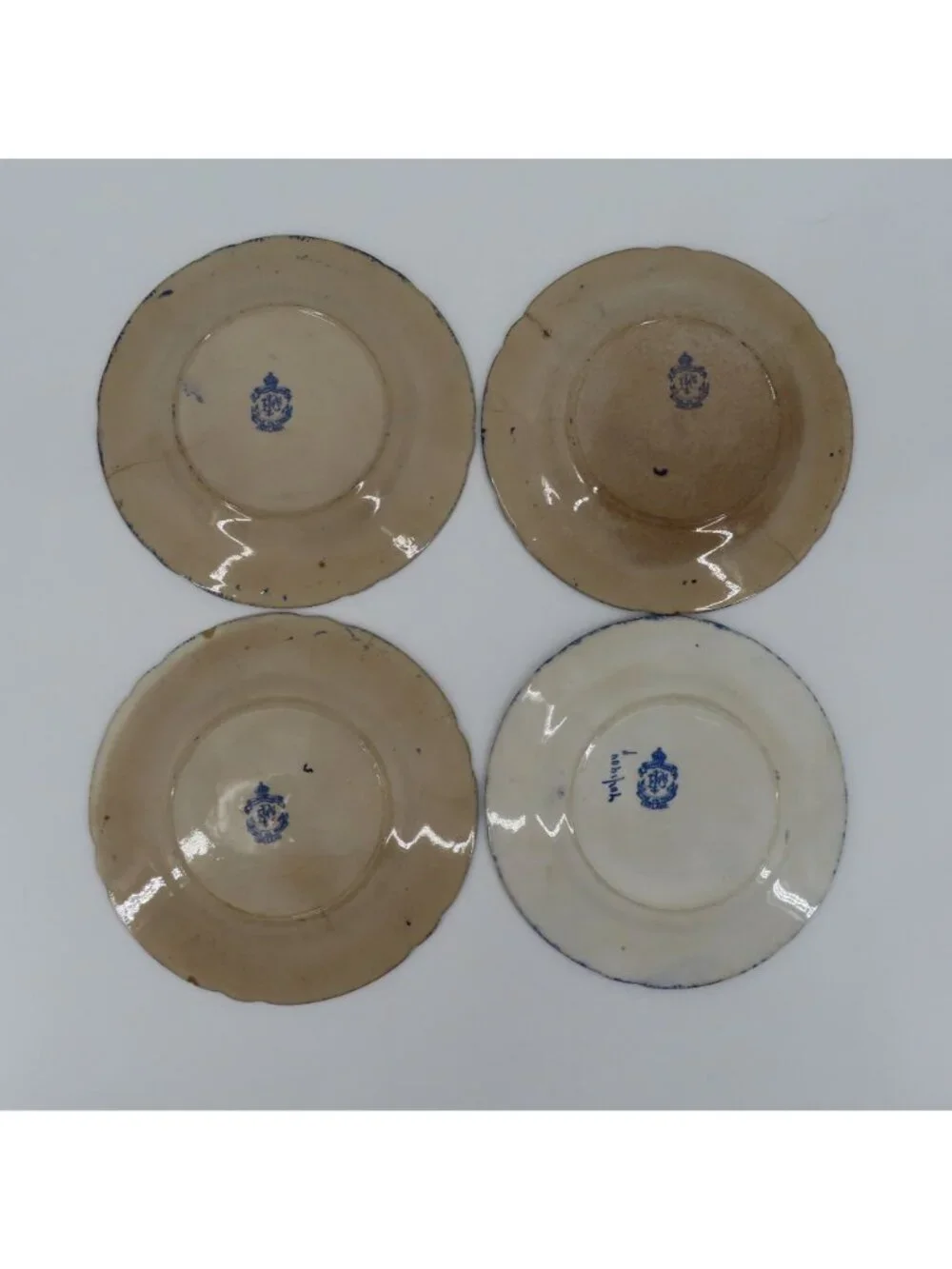 Empire Works Stoke On Trent Windmill Sailboat Scene Plates 6.6in 6.3in England